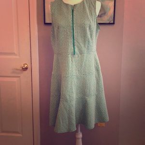 Green and white A Line Dress